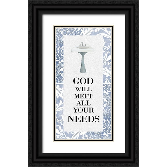 Allen, Kimberly 18x32 Black Ornate Wood Framed with Double Matting Museum Art Print Titled - God Will Meet All 1