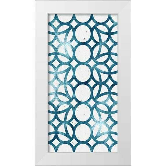 Allen, Kimberly 18x32 White Modern Wood Framed Museum Art Print Titled - Panel Blues 2