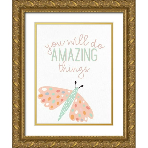 Allen, Kimberly 19x24 Gold Ornate Wood Framed with Double Matting Museum Art Print Titled - Amazing Things 1