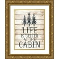 thumbnail image 1 of Allen, Kimberly 19x24 Gold Ornate Wood Framed with Double Matting Museum Art Print Titled - Life is Better at the Cabin, 1 of 4