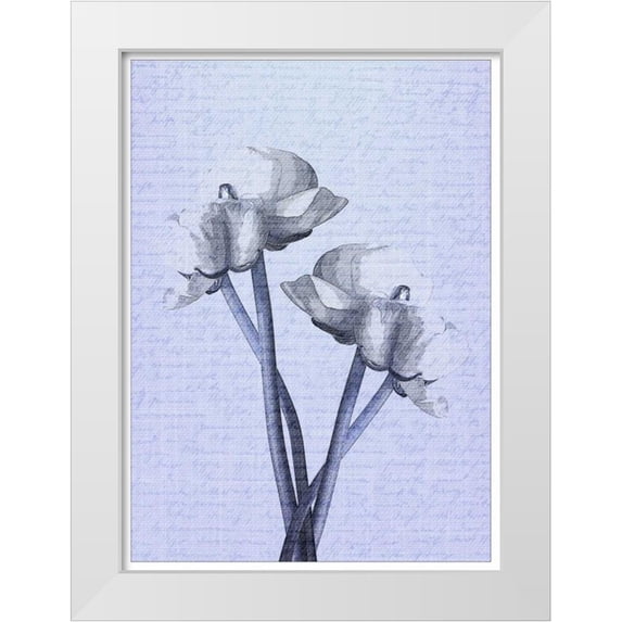 Allen, Kimberly 19x24 White Modern Wood Framed Museum Art Print Titled - Denim Floral 1