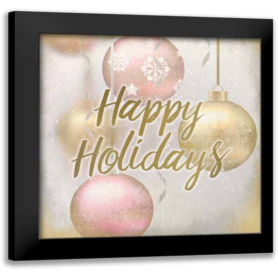 Allen, Kimberly 20x20 Black Modern Framed Museum Art Print Titled - Happy Holidays Ornaments