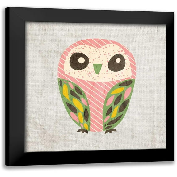 Allen, Kimberly 20x20 Black Modern Framed Museum Art Print Titled - Owl Love 1
