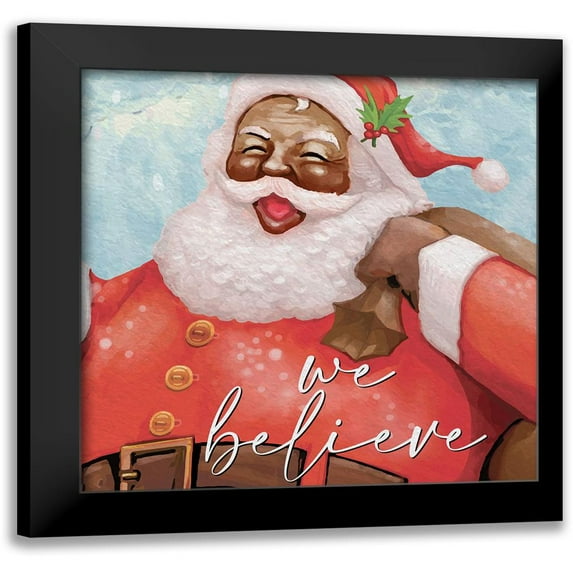 Allen, Kimberly 20x20 Black Modern Framed Museum Art Print Titled - We Believe Santa v2