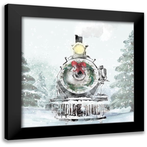 Allen, Kimberly 20x20 Black Modern Framed Museum Art Print Titled - Winter Train 2