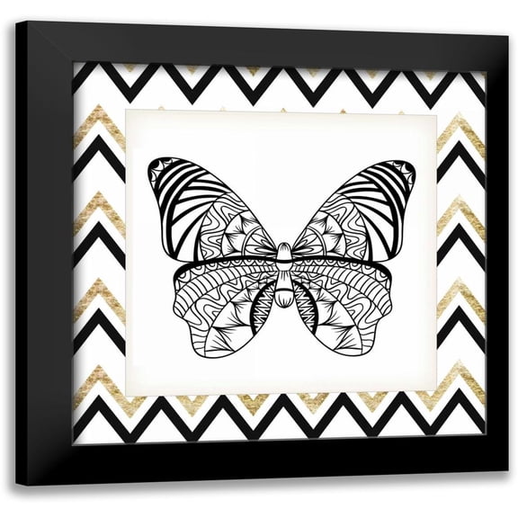 Allen, Kimberly 20x20 Black Modern Framed Museum Art Print Titled - Zig Zag Butterfly 3