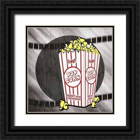 Allen, Kimberly 20x20 Black Ornate Wood Framed with Double Matting Museum Art Print Titled - At the Movies 2