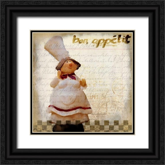 Allen, Kimberly 20x20 Black Ornate Wood Framed with Double Matting Museum Art Print Titled - Bon Appetit 1