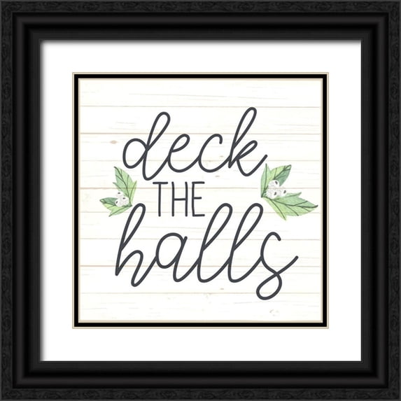 Allen, Kimberly 20x20 Black Ornate Wood Framed with Double Matting Museum Art Print Titled - Deck the Halls