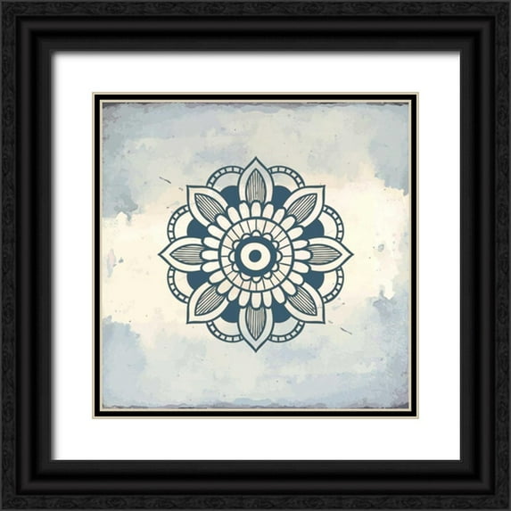 Allen, Kimberly 20x20 Black Ornate Wood Framed with Double Matting Museum Art Print Titled - Henna Square 4