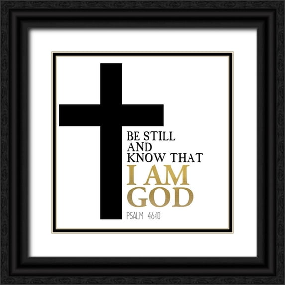 Allen, Kimberly 20x20 Black Ornate Wood Framed with Double Matting Museum Art Print Titled - I am God Cross