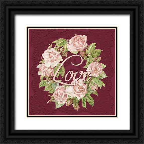 Allen, Kimberly 20x20 Black Ornate Wood Framed with Double Matting Museum Art Print Titled - Love Christmas