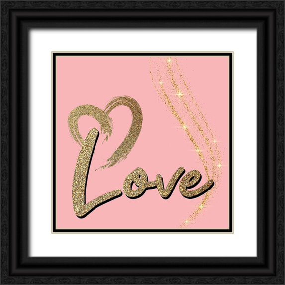 Allen, Kimberly 20x20 Black Ornate Wood Framed with Double Matting Museum Art Print Titled - Love Glitter 3