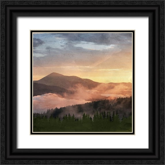 Allen, Kimberly 20x20 Black Ornate Wood Framed with Double Matting Museum Art Print Titled - Mountain View
