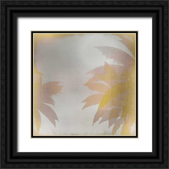 Allen, Kimberly 20x20 Black Ornate Wood Framed with Double Matting Museum Art Print Titled - Palms at Sunset 2