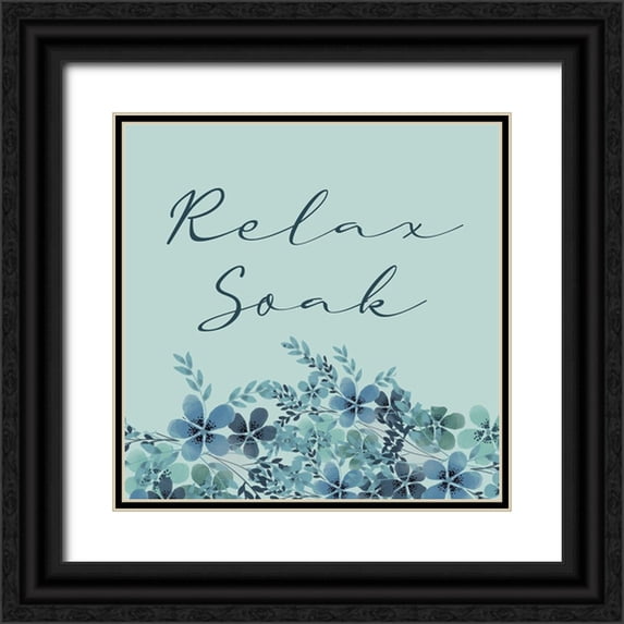 Allen, Kimberly 20x20 Black Ornate Wood Framed with Double Matting Museum Art Print Titled - Relax Soak 1