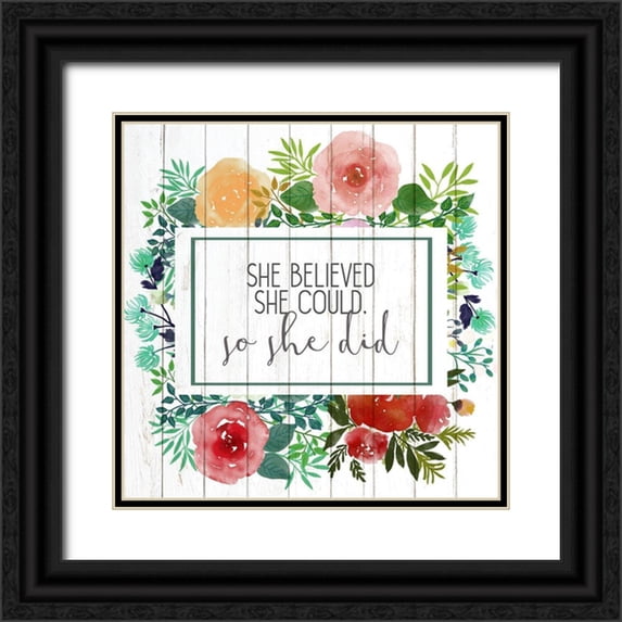 Allen, Kimberly 20x20 Black Ornate Wood Framed with Double Matting Museum Art Print Titled - She Believed 2