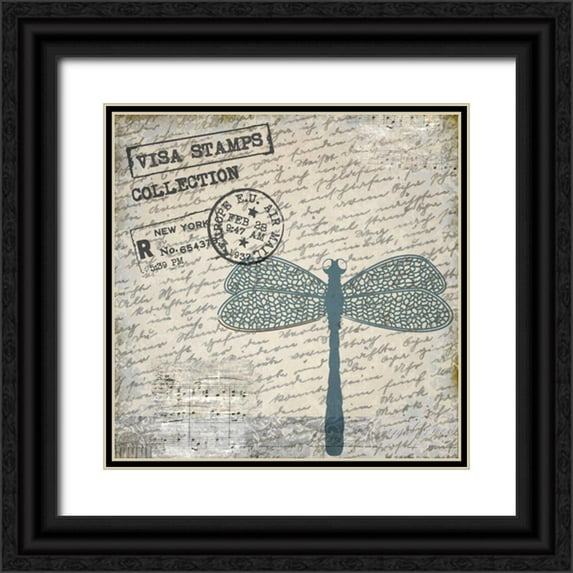 Allen, Kimberly 20x20 Black Ornate Wood Framed with Double Matting Museum Art Print Titled - Travel Bug Collection A