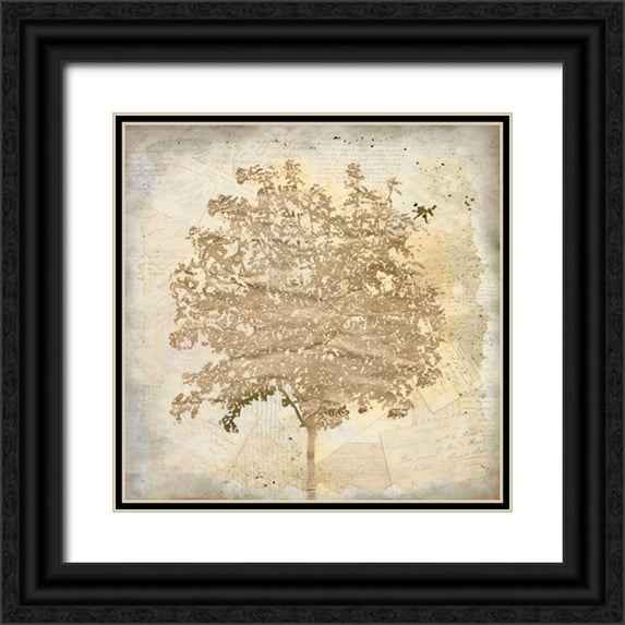 Allen, Kimberly 20x20 Black Ornate Wood Framed with Double Matting Museum Art Print Titled - Tree Silhouette Gold Craft 2