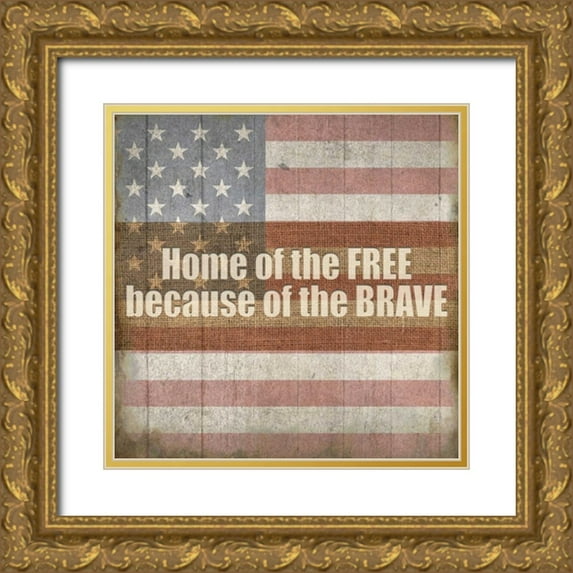 Allen, Kimberly 20x20 Gold Ornate Wood Framed with Double Matting Museum Art Print Titled - Americana 2