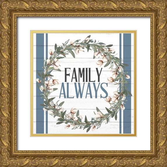 Allen, Kimberly 20x20 Gold Ornate Wood Framed with Double Matting Museum Art Print Titled - Family Always