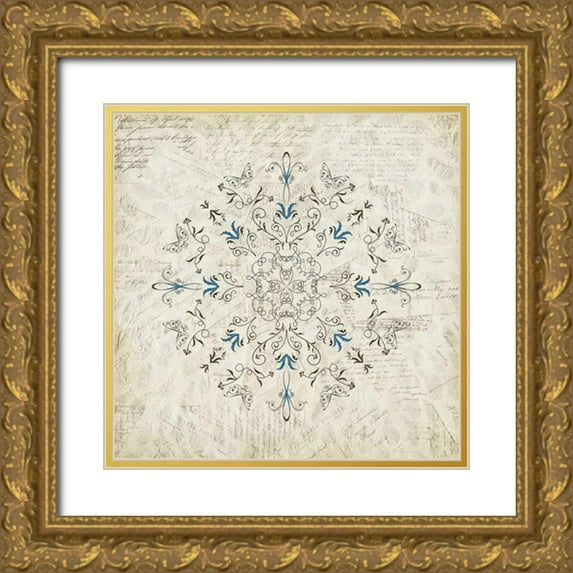 Allen, Kimberly 20x20 Gold Ornate Wood Framed with Double Matting Museum Art Print Titled - Flourish 1