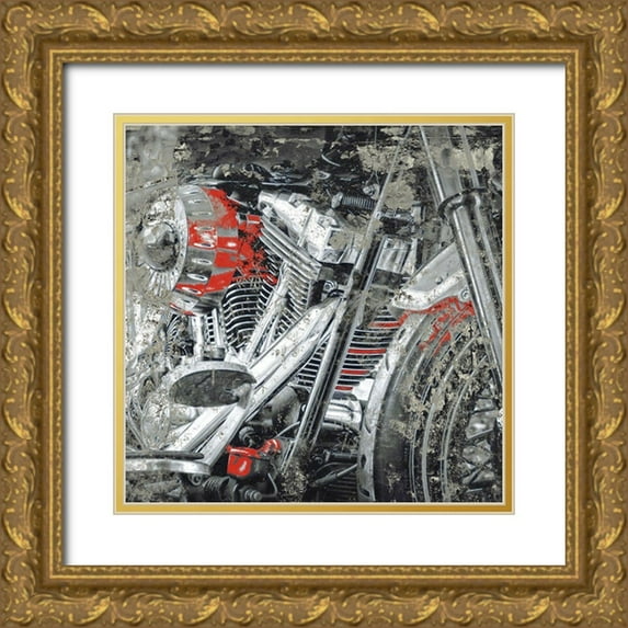 Allen, Kimberly 20x20 Gold Ornate Wood Framed with Double Matting Museum Art Print Titled - Grunge Bike 2