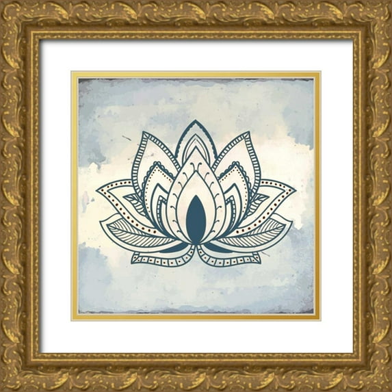 Allen, Kimberly 20x20 Gold Ornate Wood Framed with Double Matting Museum Art Print Titled - Henna Square 2
