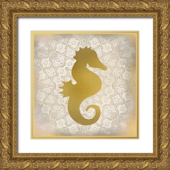 Allen, Kimberly 20x20 Gold Ornate Wood Framed with Double Matting Museum Art Print Titled - Ocean Dream in Gold 2