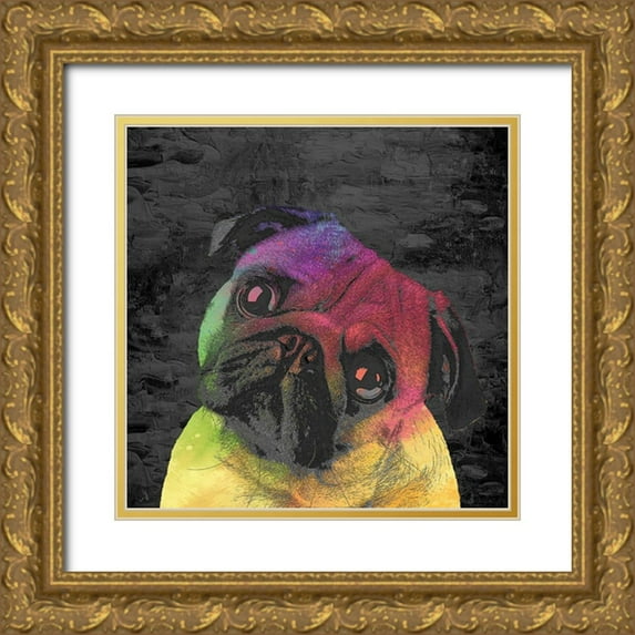 Allen, Kimberly 20x20 Gold Ornate Wood Framed with Double Matting Museum Art Print Titled - Pug