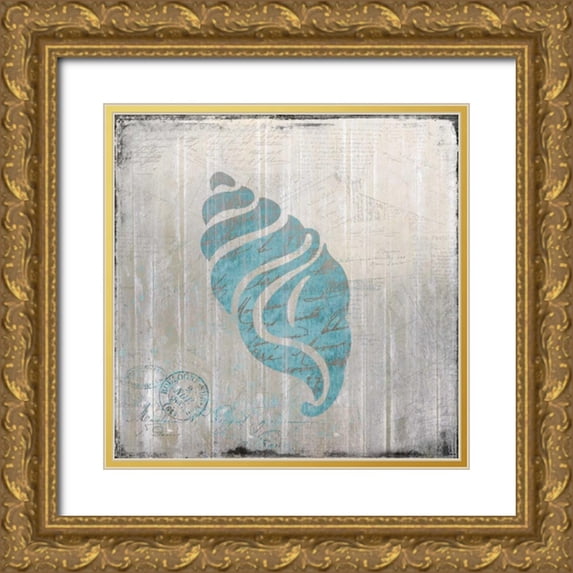 Allen, Kimberly 20x20 Gold Ornate Wood Framed with Double Matting Museum Art Print Titled - Seashell 1