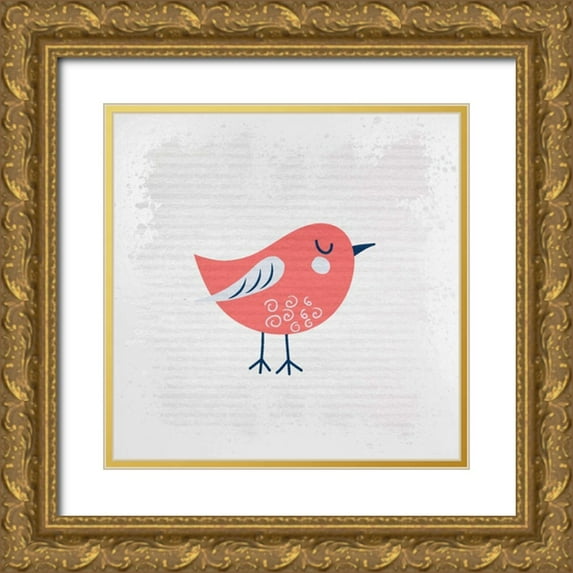 Allen, Kimberly 20x20 Gold Ornate Wood Framed with Double Matting Museum Art Print Titled - Song Bird 3