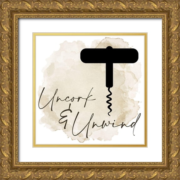 Allen, Kimberly 20x20 Gold Ornate Wood Framed with Double Matting Museum Art Print Titled - Uncork