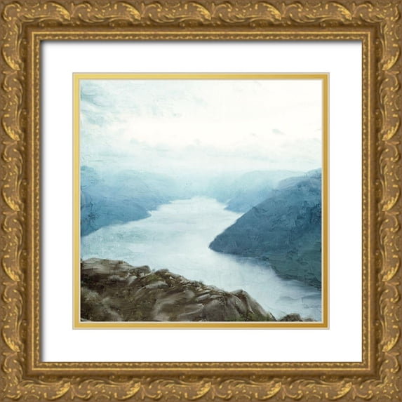 Allen, Kimberly 20x20 Gold Ornate Wood Framed with Double Matting Museum Art Print Titled - Up the River