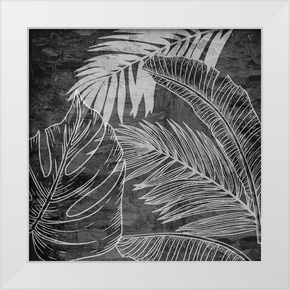 Allen, Kimberly 20x20 White Modern Wood Framed Museum Art Print Titled - Black And White Palm 1