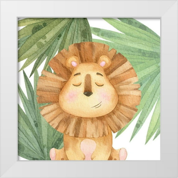 Allen, Kimberly 20x20 White Modern Wood Framed Museum Art Print Titled - Goodnight Jungle 3