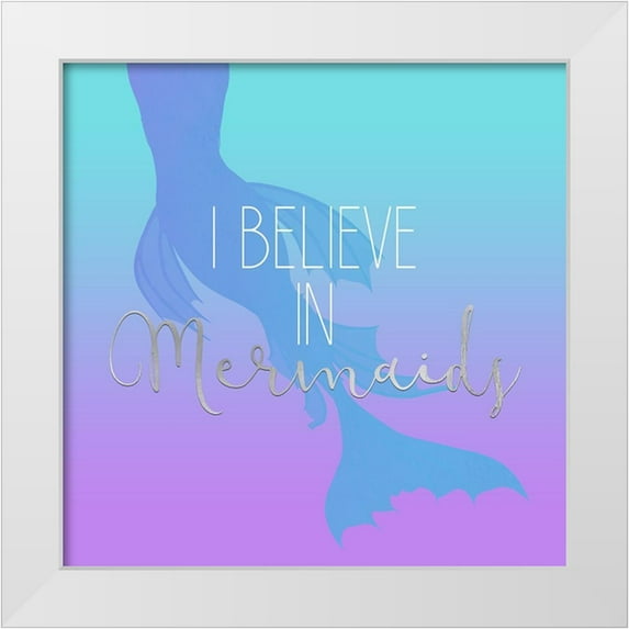 Allen, Kimberly 20x20 White Modern Wood Framed Museum Art Print Titled - Mermaids 4 Silver