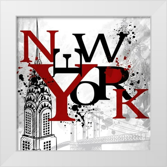 Allen, Kimberly 20x20 White Modern Wood Framed Museum Art Print Titled - New York
