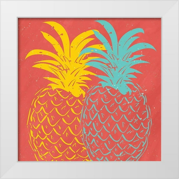 Allen, Kimberly 20x20 White Modern Wood Framed Museum Art Print Titled - Pineapple Summer
