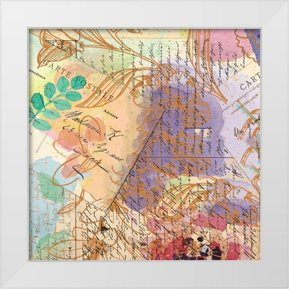 Allen, Kimberly 20x20 White Modern Wood Framed Museum Art Print Titled - Postage Rose 3