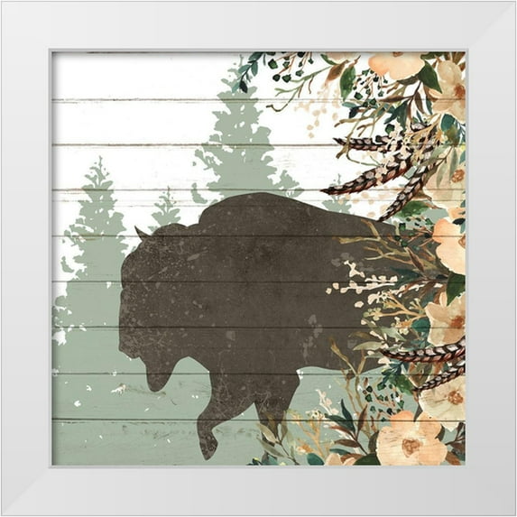 Allen, Kimberly 20x20 White Modern Wood Framed Museum Art Print Titled - Woodland Floral 3