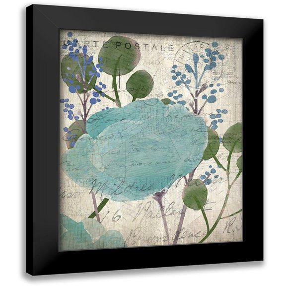 Allen, Kimberly 20x24 Black Modern Framed Museum Art Print Titled - French Carte Postale Floral 1