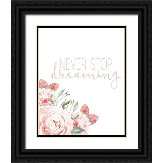 Allen, Kimberly 20x24 Black Ornate Wood Framed with Double Matting Museum Art Print Titled - Never Stop Dreaming