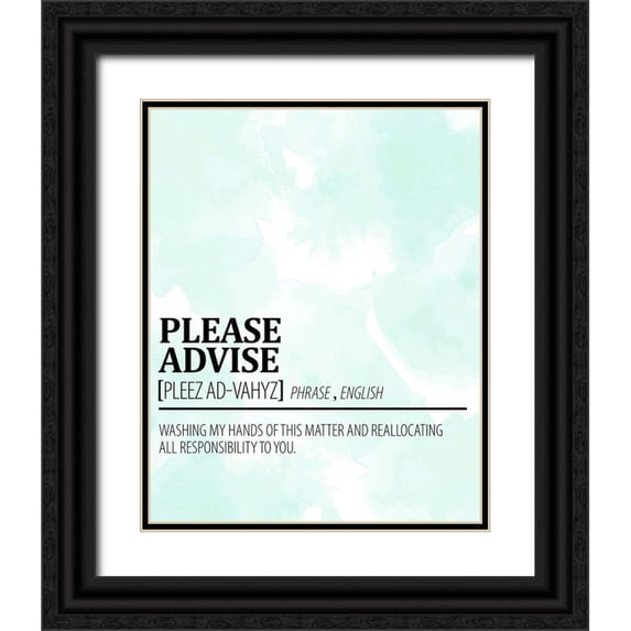 Allen, Kimberly 20x24 Black Ornate Wood Framed with Double Matting Museum Art Print Titled - Please Advise