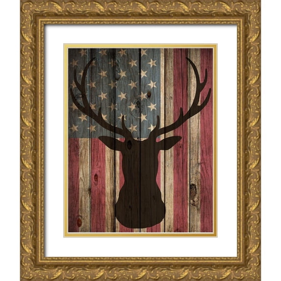 Allen, Kimberly 20x24 Gold Ornate Wood Framed with Double Matting Museum Art Print Titled - American Hunt