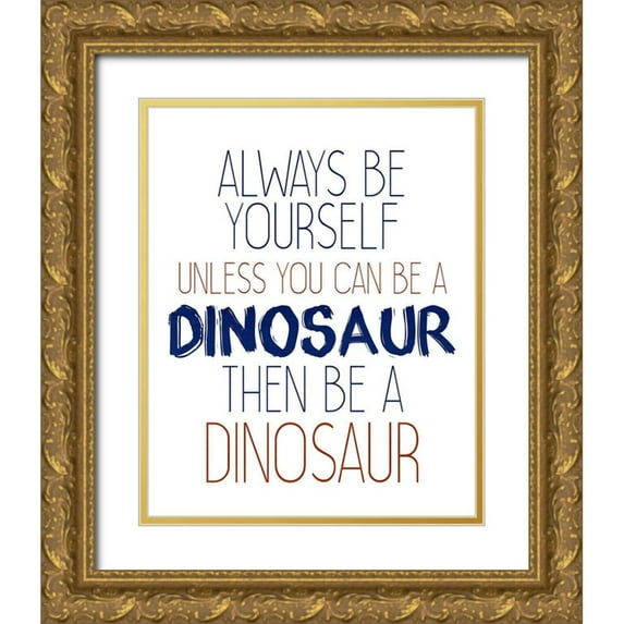 Allen, Kimberly 20x24 Gold Ornate Wood Framed with Double Matting Museum Art Print Titled - Brave Dino 5