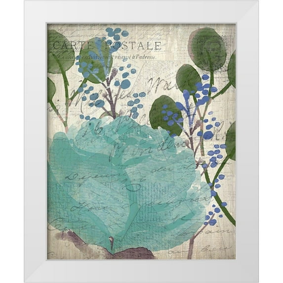 Allen, Kimberly 20x24 White Modern Wood Framed Museum Art Print Titled - French Carte Postale Floral 2