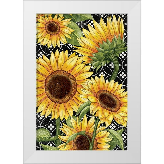 Allen, Kimberly 23x32 White Modern Wood Framed Museum Art Print Titled - Sunflower Field