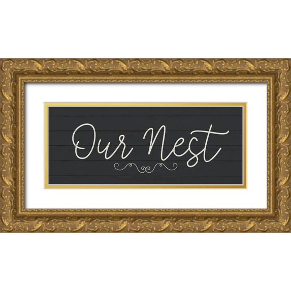 Allen, Kimberly 24x12 Gold Ornate Wood Framed with Double Matting Museum Art Print Titled - Our Nest