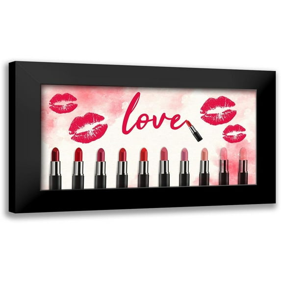 Allen, Kimberly 24x14 Black Modern Framed Museum Art Print Titled - Love Lipstick V2
